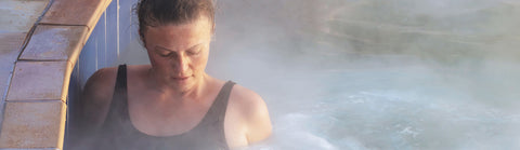 Women in warm pool enjoying Chilli Pool Heater